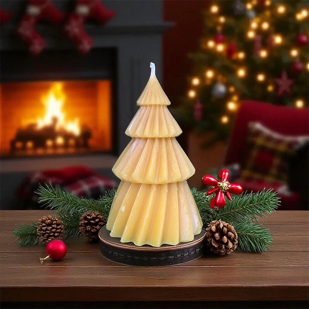 Bougie sapin en cire abeille pure.webp