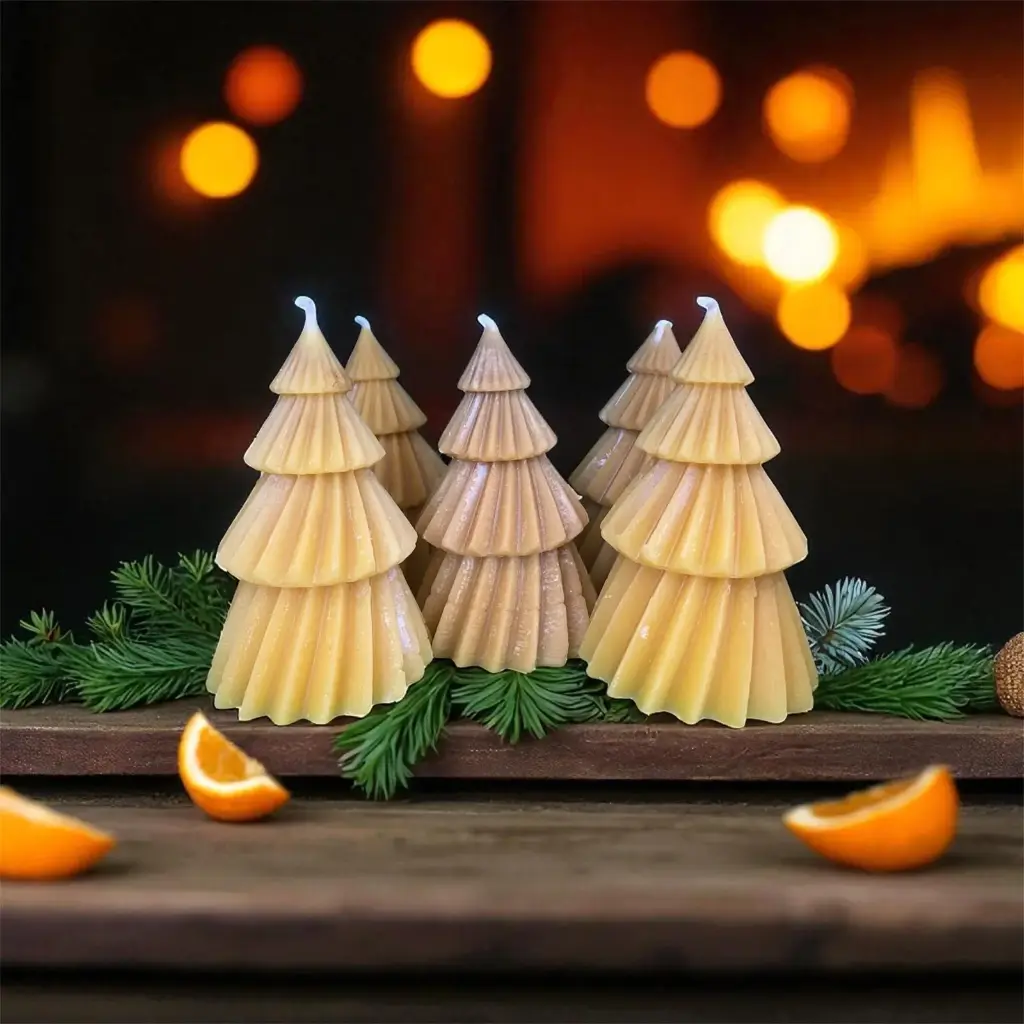 Bougie sapin en cire (Naturelle)