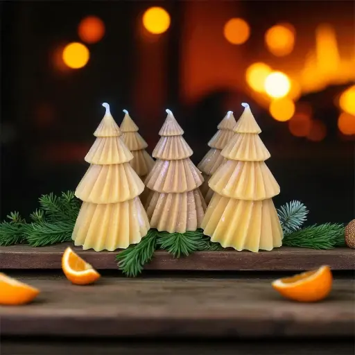 Bougie sapin en cire